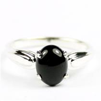 Black Onyx, 925 Sterling Silver Topaz Ladies Ring, SR058