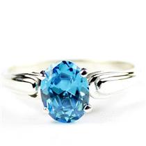 Swiss Blue CZ, 925 Sterling Silver Ladies Ring, SR058