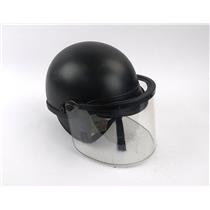 Premier Crown Corp C-3 Medium Black Riot Helmet W/ Face Shield - MFG DATE 1991