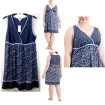 Charter Club Cotton Blend Boho Style Nightgown Mini Floral Size 1X New Pajama