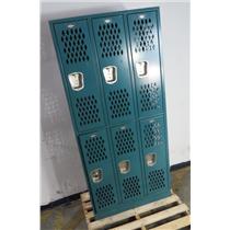 Medart Equipment Inc Double Tier 6 Door Metal Industrial Storage / School Locker