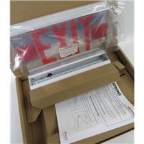 New Exitronix 902E-U-WB-RM-WH Edge-Lit LED Single Face Red Letters EXIT Sign