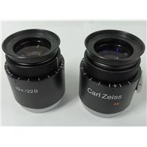 Set of Carl Zeiss f=170 T* 10x/22B Surgical Eyepiece Lenses for OPMI Microscope