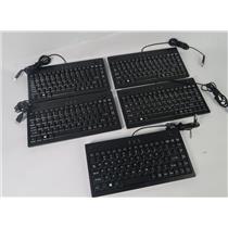 Lot Of 5 Adesso Model AKB-310UB Mini USB Keyboard W/ Built In Trackball