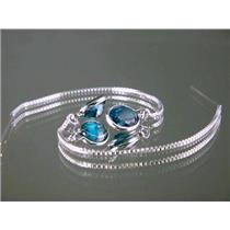 925 Sterling Silver Threader Earrings, Paraiba Topaz, SE005