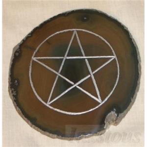 6 " Quartz Silver Pentagram Wicca Altar Table Accent