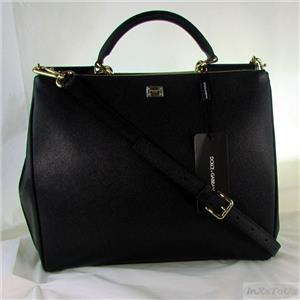 Dolce & Gabbana D&G Shopping Vitello Dauphine leather Tote - Nero (Black) NIB