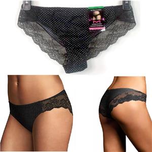 Womens Maidenform Comfort Devotion Lace Back Tanga Black Dot Size L 40159 Panty