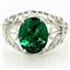 SR162, Russian Nanocrystal Emerald, 925 Sterling Silver Ring