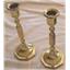 Pair of 7 1/2" Brass Candle Holders Octagon Base