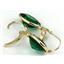 14k Gold Leverback Earrings, Russian Nanocrystal Emerald, E201