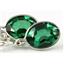 925 Sterling Silver Leverback Earrings, Russian Nanocrystal Emerald, SE001