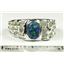 925 Sterling Silver Men's Nugget Ring, Created Blue/Green Opal, SR197