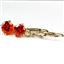 14k Gold Leverback Earrings, Created Padparadscha Sapphire, E017
