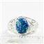SR083, Created Blue Green Opal, 925 Sterling Silver Ladies Ring