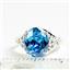 SR057, Swiss Blue CZ, 925 Sterling Silver Ladies Ring