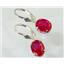 925 Sterling Silver Leverback Earrings, Created Ruby, SE107