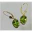 14k Gold Leverback Earrings, Peridot, E107