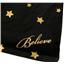 Jenni Cotton Black Tote Bag Gold Stars & "Believe" 13" x 15" New