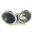 Stainless Steel 2" Inlet Dual Exhaust Tips Slant Round SET
