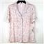 FLORA NIKROOZ Womens Knit Printed Pajama Top & Shorts Set Pink Size L New