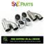 Stainless Steel 2" Inlet 3" Outlet Universal Dual Exhaust Tips Slant Round SET