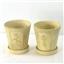 2 Lees Pottery Inc Iron Yellow Ceramic Flower Pot Planter Pre-owned