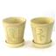 2 Lees Pottery Inc Iron Yellow Ceramic Flower Pot Planter Pre-owned