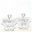 2 Pasabahce Glass Flower Candle Holders