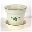 2 5" indoor Ceramic Flower Pot Planters Ivory w/ Ivy Leaf Accent
