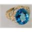 10K, 14K or 18K Gold Ladies Ring, Swiss Blue Topaz, R114