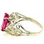 SR162, Created Pink Sapphire 925 Silver Ring