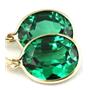 14k Gold Leverback Earrings, Russian Nanocrystal Emerald, E201