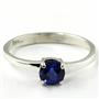 SR301, Created Blue Sapphire, 925 Sterling Silver Ring