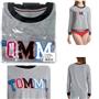 Tommy Hilfiger Womens Long Sleeve Pajama Top Gray Choose Size New