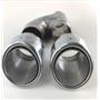 Stainless Steel 2" Inlet Dual Exhaust Tips Slant Round SET