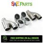 Stainless Steel 2" Inlet 3" Outlet Universal Dual Exhaust Tips Slant Round SET