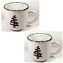 Set of 2 Furio China Christmas Tree Coffee Mug Cup