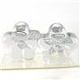 2 Pasabahce Glass Flower Candle Holders