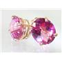14k Gold Post Earrings, Pure Pink Topaz, E202